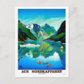 Nordkapp, Norwegen, Segelschiff, Berglandschaft Postkarte (Vorderseite)