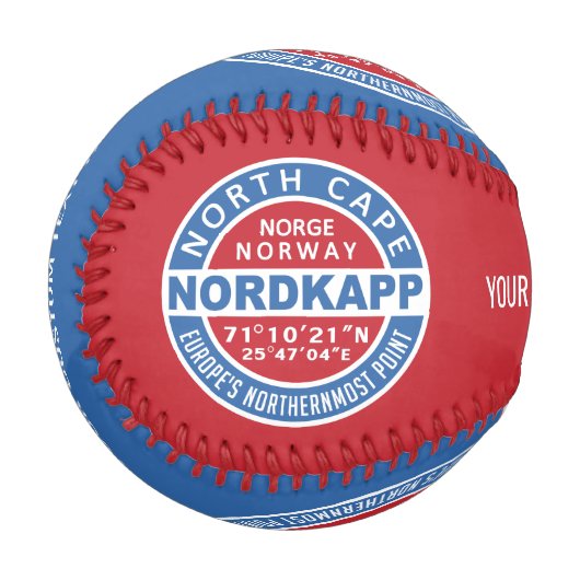 NORDKAPP Norwegen Zollbaseball Baseball (Rückseite Rechts)