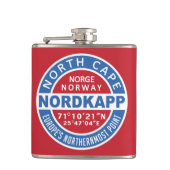 NORDKAPP Norwegischer Zollfahne Flachmann (Vorderseite)