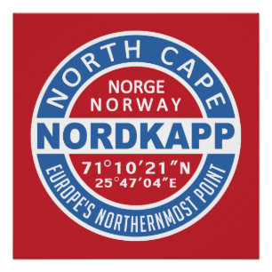 NORDKAPP Norwegisches Plakat Poster