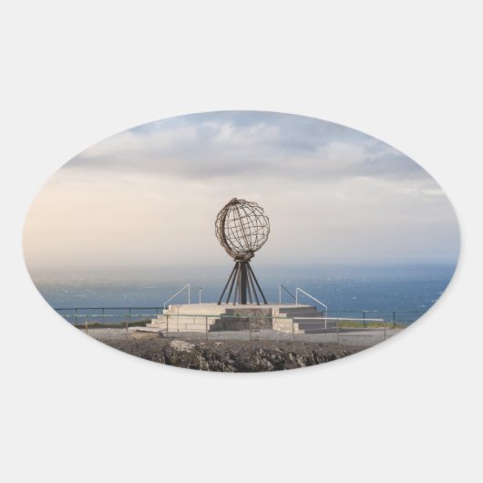Nordkapp Ovaler Aufkleber (Vorderseite)