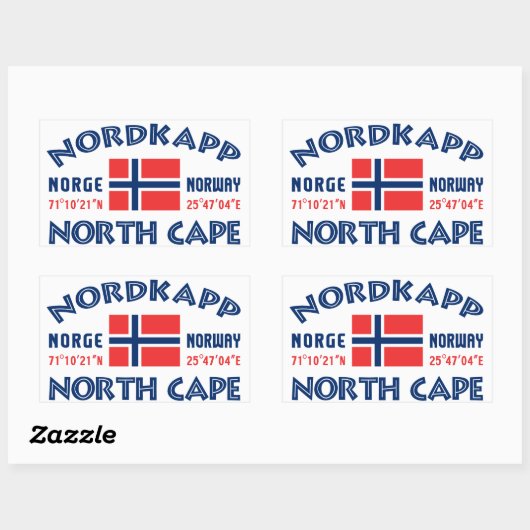 NORDKAPP RECHTECKIGER AUFKLEBER (Blatt)