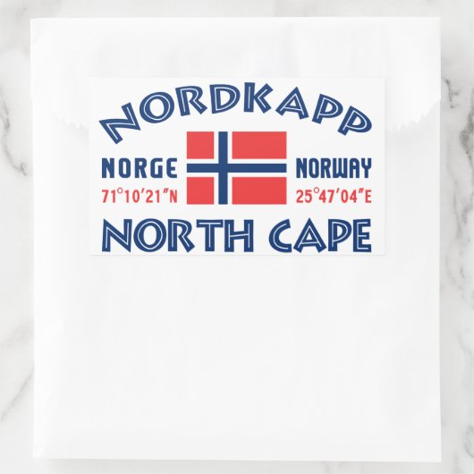 NORDKAPP RECHTECKIGER AUFKLEBER (Tasche)