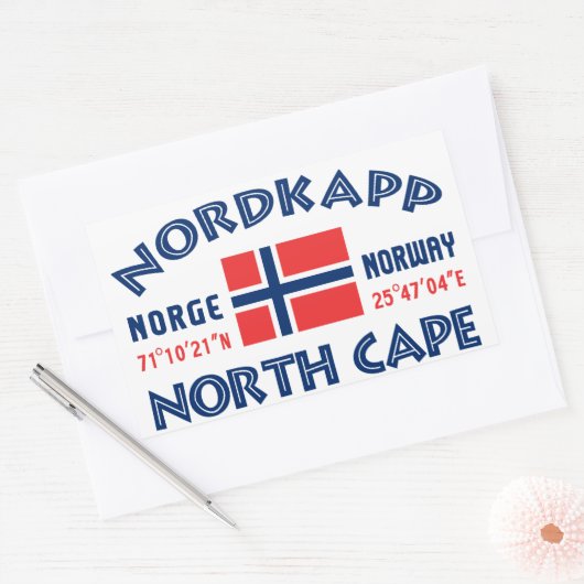 NORDKAPP RECHTECKIGER AUFKLEBER (Umschlag)