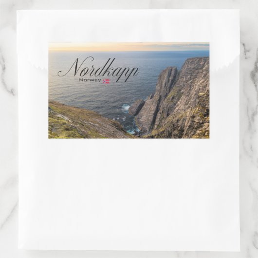 Nordkapp Rechteckiger Aufkleber (Tasche)