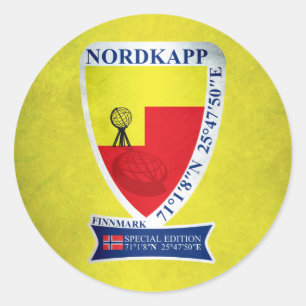 Nordkapp Runder Aufkleber