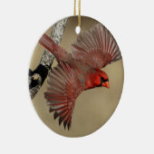 NordKardinal im Flug Keramikornament (Rechts)