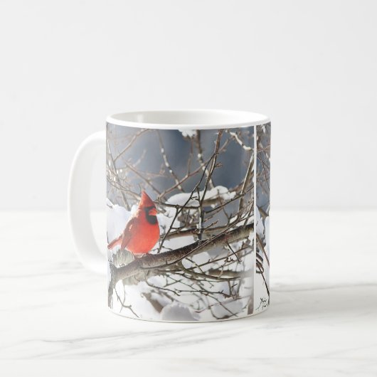 NordKardinal im Schnee Kaffeetasse (Vorderseite Links)