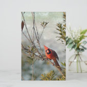 NordKardinal im Wachs Myrte Briefpapier (Stehend Vorderseite)