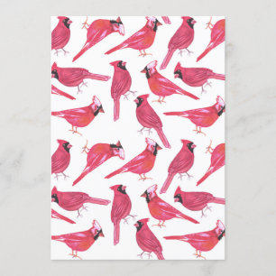 NordKardinal oder Kardinalsvogel Watercolor Einladung