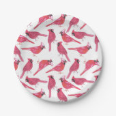 NordKardinal oder Kardinalsvogel Watercolor Pappteller (Vorderseite)