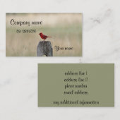 NordKardinal stehend auf einem Zaunposten Visitenkarte (Vorne/Hinten)