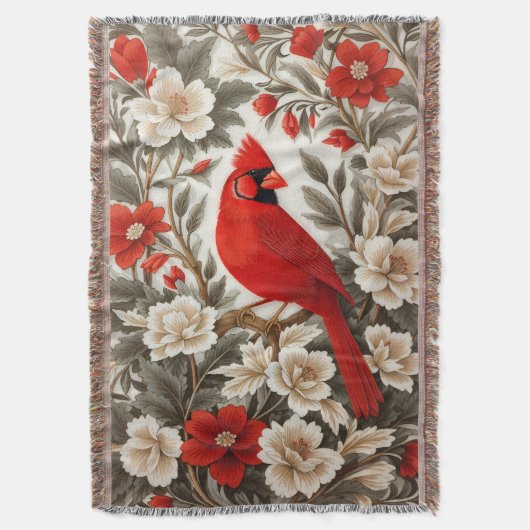 Nordkardinal-Vogel Schöne Flora Decke (Vorderseite Vertikal)