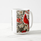 Nordkardinal-Vogel schöne Flora Kaffeetasse (VorderseiteRechts)