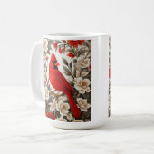 Nordkardinal-Vogel schöne Flora Kaffeetasse (Vorderseite Links)