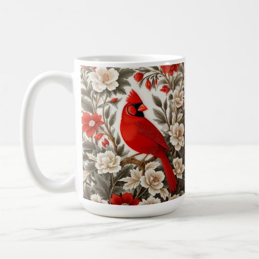 Nordkardinal-Vogel schöne Flora Kaffeetasse (Links)
