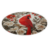 Nordkardinal Vogel Schöne Flora Schneidebrett (Ecke)
