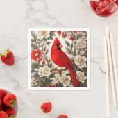 Nordkardinal-Vogel Schöne Flora Serviette (Beispiel)