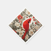 Nordkardinal-Vogel Schöne Flora Serviette (Ecke)