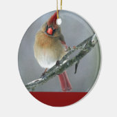 NordKardinals-Frau Keramikornament (Links)