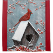 NordKardinals-Winter-Schnee Duschvorhang (Vorderseite)