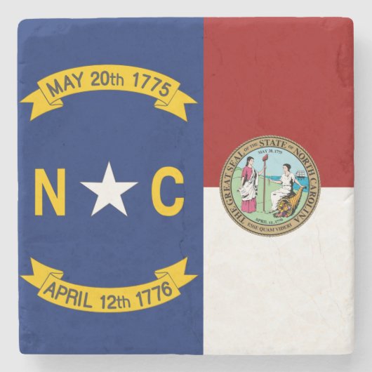Nordkarolina-Flagge Steinuntersetzer (Vorderseite)