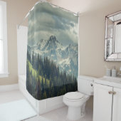 Nordkaskade: Majestic Mountain Peak. Duschvorhang (Beispiel)