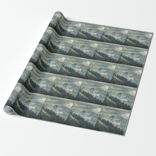 Nordkaskade: Majestic Mountain Peak. Geschenkpapier (Ungerollt)