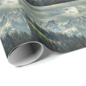 Nordkaskade: Majestic Mountain Peak. Geschenkpapier (Rolleneckpunkt)