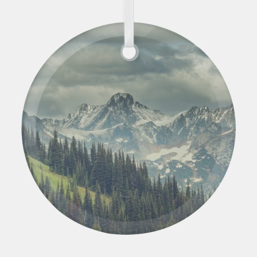 Nordkaskade: Majestic Mountain Peak. Ornament Aus Glas (Vorderseite)