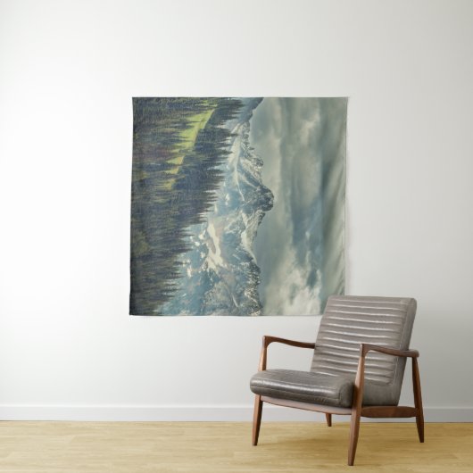 Nordkaskade: Majestic Mountain Peak. Wandteppich (Beispiel (Horizontal))