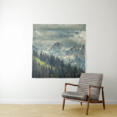 Nordkaskade: Majestic Mountain Peak. Wandteppich (Beispiel)