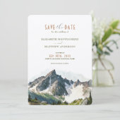 Nordkaskaden Save the Date Bergziel Einladung (Stehend Vorderseite)