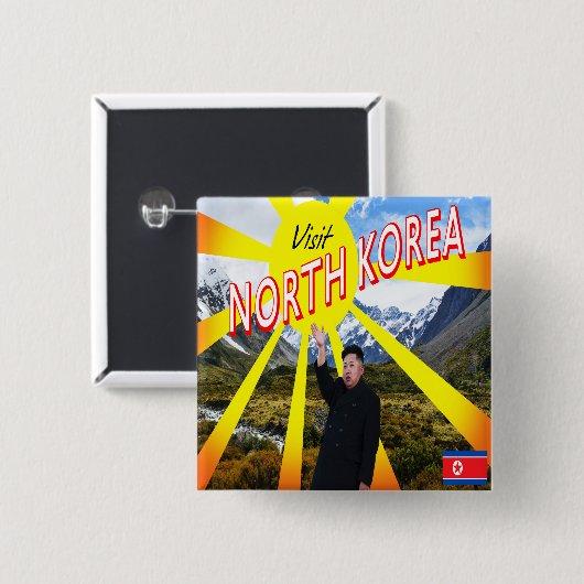 Nordkorea besuchen button (Vorne & Hinten)