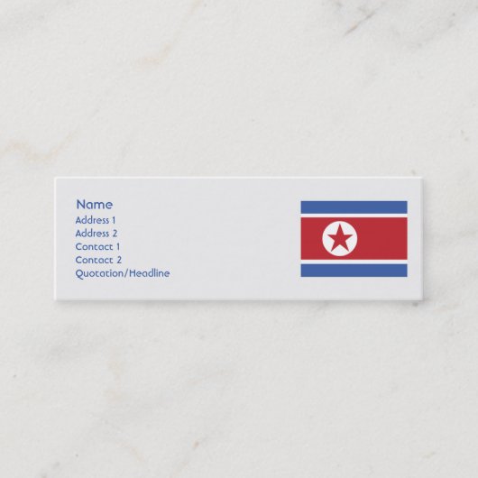 Nordkorea - dünn mini visitenkarte (Vorderseite)