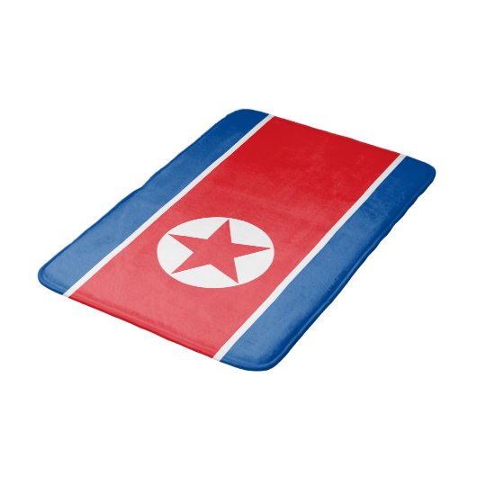 Nordkorea-Flagge Badematte (Schrägansicht)