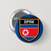 Nordkorea-Flagge Button (Vorne & Hinten)