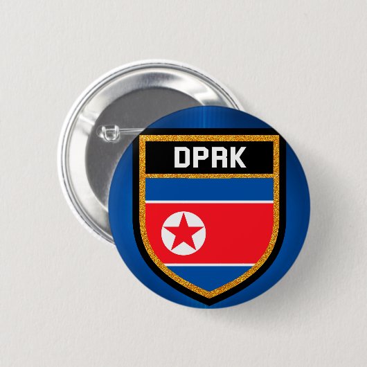 Nordkorea-Flagge Button (Vorne & Hinten)