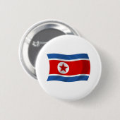 Nordkorea-Flagge-Button Button (Vorne & Hinten)