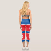 Nordkorea-Flagge Capri Leggings (Rückseite)