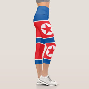 Nordkorea-Flagge Capri Leggings