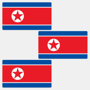Nordkorea-Flagge Etiketten