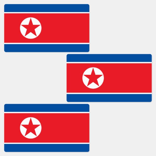 Nordkorea-Flagge Etiketten (Gruppe)