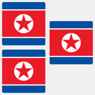 Nordkorea-Flagge Etiketten