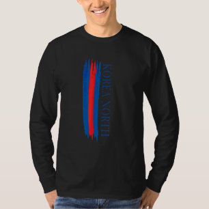 Nordkorea-Flagge Farb Streifen T-Shirt