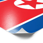 Nordkorea-Flagge Fotodruck (Ecke)