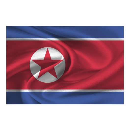 Nordkorea-Flagge Fotodruck (Vorne)