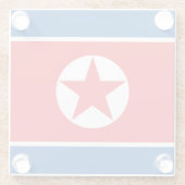 Nordkorea-Flagge Glasuntersetzer (Rückseite)
