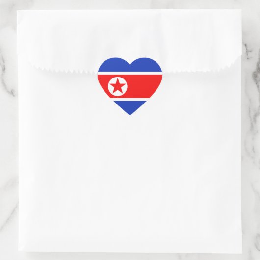 Nordkorea-Flagge Herz-Aufkleber (Tasche)