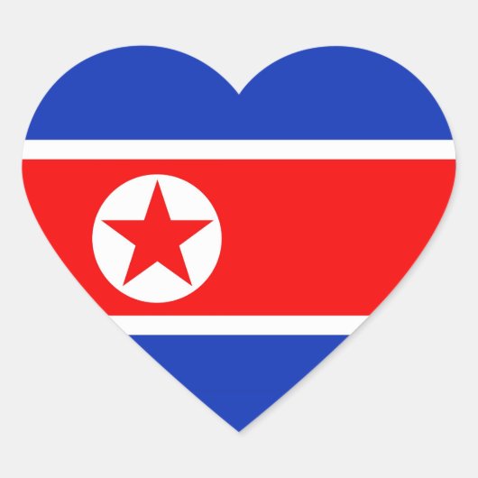 Nordkorea-Flagge Herz-Aufkleber (Vorderseite)